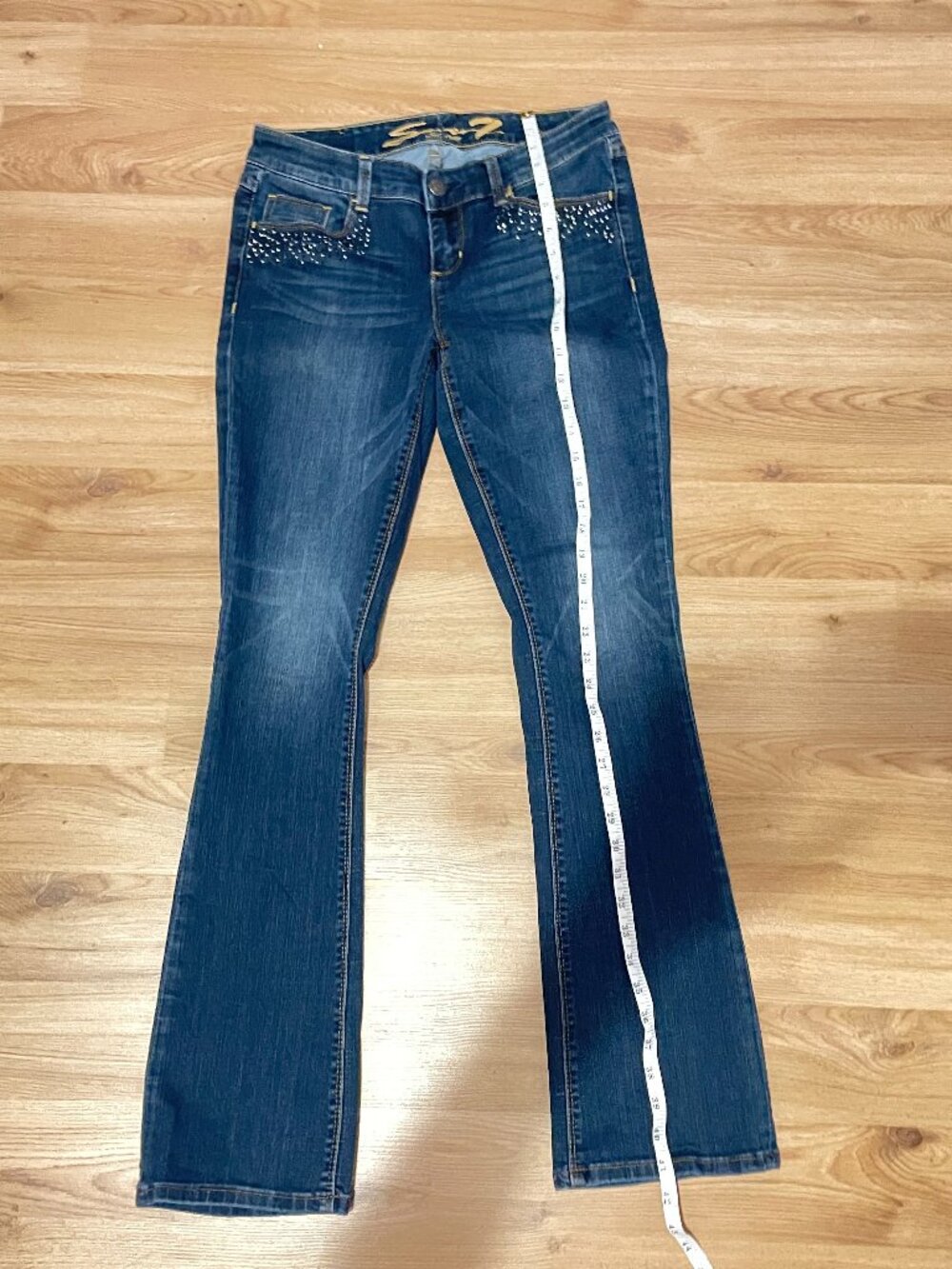 rhinestone flared jeans